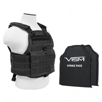 Picture of NCSTAR PLATE CARRIER VEST BLACK W/ 2 10"X12" SHOOTERS CUT SOFT BALLISTIC PANELS BSCVPCV2924B-A