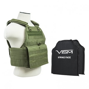 Picture of NCSTAR PLATE CARRIER VEST OD GREEN W/ 2 10"X12" SHOOTERS CUT SOFT BALLISTIC PANELS BSCVPCV2924G-A