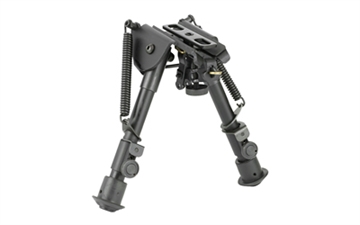 Picture of NcSTAR Bipod, Spring Loaded Folding Action, Friction Lock Legs, 3 Adapters Included (AR-15 GI Handguard, Universal Barrel Mount, Weaver/Picatinny Type Rail with Sling Stud), Fits Most Rifles with Swivel Stud, 5.5"-8", Black ABPGC