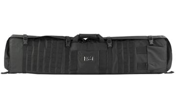 Picture of NcSTAR Rifle Case Shooting Mat, 48" Rifle Case, Unfolds to 66" Shooter's Mat, Nylon, Black, Exterior PALS Webbing, Includes Backpack Shoulder Straps CVSM2913B