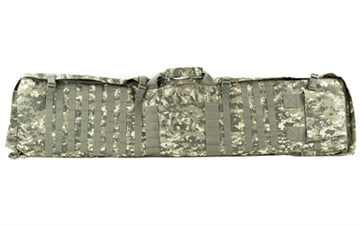 Picture of NcSTAR Rifle Case Shooting Mat, 48" Rifle Case, Unfolds to 66" Shooter's Mat, Nylon, Gray Digital Camo, Exterior PALS Webbing, Includes Backpack Shoulder Straps CVSM2913D