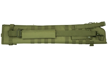 Picture of NcSTAR Shotgun Scabbard, Green, Nylon, 29" Length, Six Metal D-Ring locations, Includes Padded Shoulder Sling CVSCB2917G
