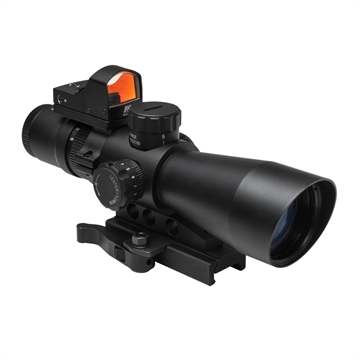 Picture of NcSTAR 3-9X42 Scope with Micro Dot, 3-9X Magnification, 42mm Objective Lens, Black, 3 MOA Red Dot, Fits Weaver/ Picatinny Rails, Scope and Red Dot use (1) CR2032 Each (Included) STM3942GDV2