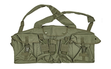 Picture of NcSTAR AK Chest Rig, Vest, Ambidextrous, Green, (6) Magazines, Nylon, Mag Pouch CVAKCR2921G