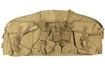 Picture of NcSTAR AK Chest Rig, Tan, Holds (6) AK Magazines, Nylon, Also includes One Belly Pouch for Additional Equipment and Two Gear Pouches CVAKCR2921T