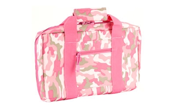 Picture of NcSTAR Discreet Pistol Case, Nylon, Pink, Two Padded Handgun Compartments, Six Elastic Magazine Loops, Carry Handle CPP2903