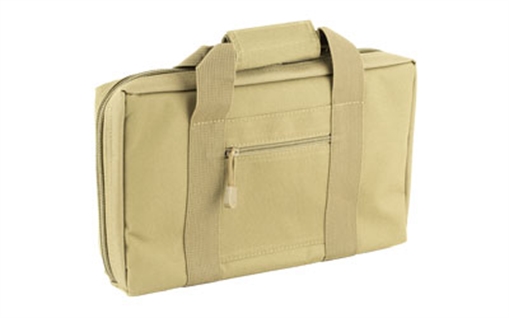 Picture of NcSTAR Discreet Pistol Case, Nylon, Tan, Two Padded Handgun Compartments, Six Elastic Magazine Loops, Carry Handle CPT2903