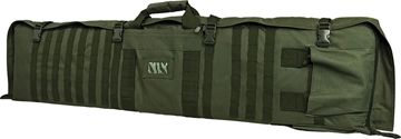 Picture of NcSTAR Rifle Case Shooting Mat, 48" Rifle Case, Unfolds to 66" Shooter's Mat, Nylon, Green, Exterior PALS Webbing, Includes Backpack Shoulder Straps CVSM2913G