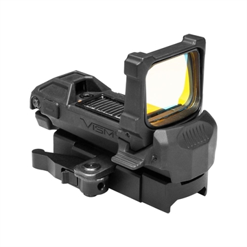 Picture of NcSTAR SPD Solar Flip Up Sight, Red Dot Optic, Quick Release Mount, Compatible with KeyMod/MLOK/Picatinny, 2 MOA Red Dot, Matte Finish, Black VDBSOLFLIP