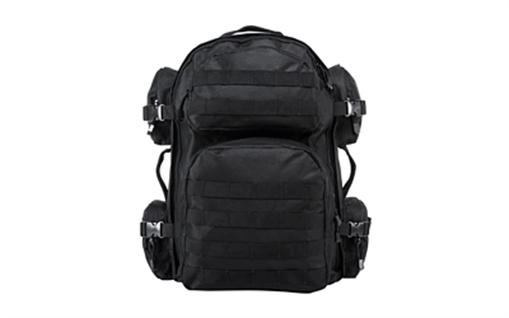 Picture of NcSTAR Tactical Backpack, 18" x 12" x 6" Main Compartment, Nylon, Black, Adjustable Shoulder Straps, Exterior PALS/ MOLLE Webbing, Hydration Bladder Compatible CBB2911