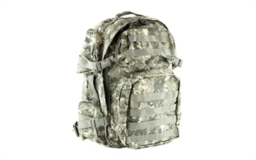 Picture of NcSTAR Tactical Backpack, 18" x 12" x 6" Main Compartment, Nylon, Gray Digital Camo, Adjustable Shoulder Straps, Exterior PALS/ MOLLE Webbing, Hydration Bladder Compatible CBD2911