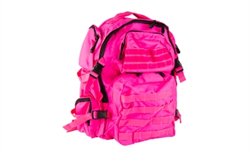 Picture of NcSTAR Tactical Backpack, 18"x12"x6" Main Compartment, PVC Construction, Pink, Adjustable Shoulder Straps, Exterior PALS/MOLLE Webbing CBP2911
