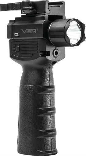 Picture of NcSTAR Flashlight & Laser Combo, Green Laser, Foregrip Fits Weaver/Picatinny Type Rails, Uses (2) CR123A Batteries (Included), Black VAQVGFLGV2