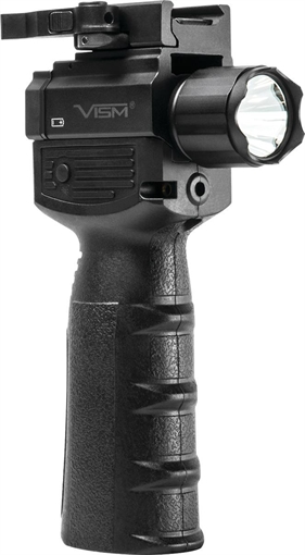 Picture of NcSTAR Flashlight & Laser Combo, Red Laser, Foregrip Fits Weaver/Picatinny Type Rails, Uses (2) CR123A Batteries (Included), Black VAQVGFLRV2