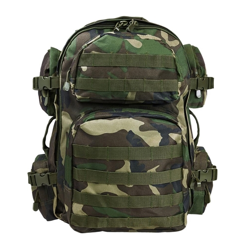 Picture of NCSTAR TACTICAL BACKPACK WOODLAND CAMO 6 POCKETS CBWC2911