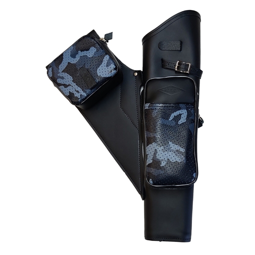 Picture of Neet Neet NT-2100 Leather Target Quiver Black with Blue Camo Pockets RH 1136