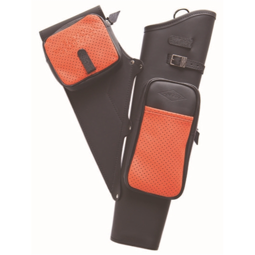 Picture of Neet Neet NT-2100 Leather Target Quiver Black with Orange Pockets RH 1160
