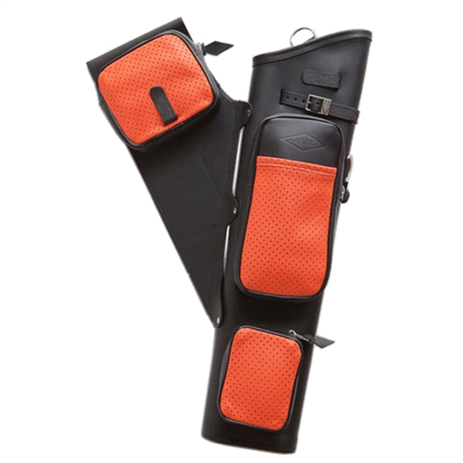 Picture of Neet Neet NT-2300 Leather Target Quiver Black with Orange Pockets RH 1054