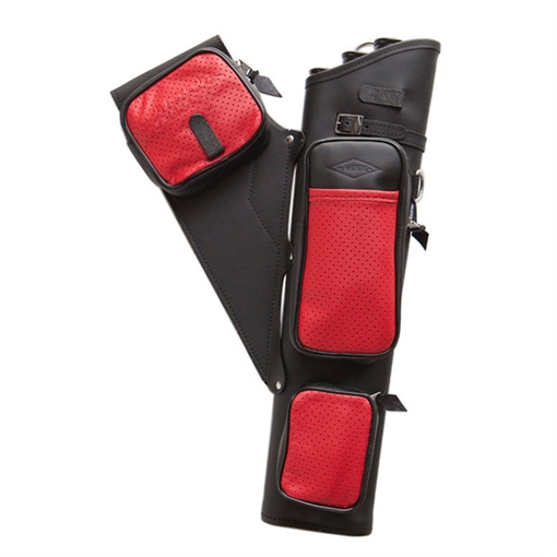 Picture of Neet Neet NT-2300 Leather Target Quiver Black with Red Pockets RH 1058