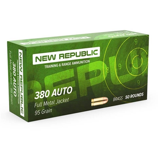 Picture of New Republic Training and Range 380 ACP Ammo 95 Grain FMJ 620240050