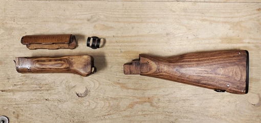 Picture of New WBP Laminate AK Wood Stock Set with Trapdoor Buttstock AOA-7755