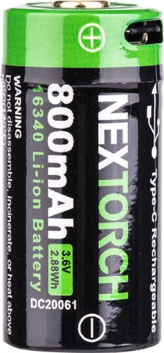 Picture of NEXTORCH 16340 USB TYPE C BATTERY DC20044