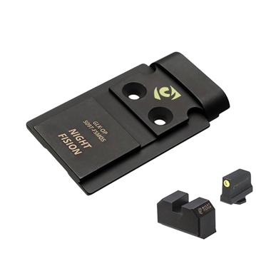 Picture of Night Fision OPTIC PLATE 509T W/TRITIUM FRONT SIGHT FOR GLOCK FS MOS GLK-OPBS-509T-MOS-YGZX
