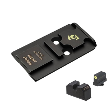 Picture of Night Fision OPTIC PLATE ACRO W/TRITIUM FRONT SIGHT FOR GLOCK FS MOS GLK-OPBS-ACRO-MOS-YGZX