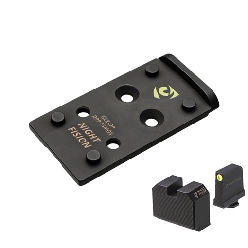 Picture of Night Fision Precision Optic Plate + ORS Sights COMBO PACK: Glock MOS to DPP Footprint GLK-OPBS-DPP-MOS-YGZX