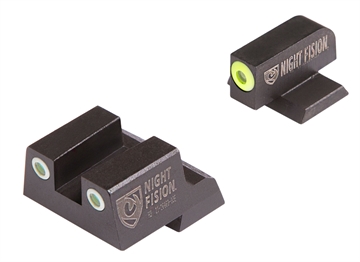 Picture of Night Fision Tritium Night Sights for Canik Green Tritium Yellow Outline Front Sight-Green Tritium White Ring Rear Sight TP9SFx/TP9SFL CNK026003YGW