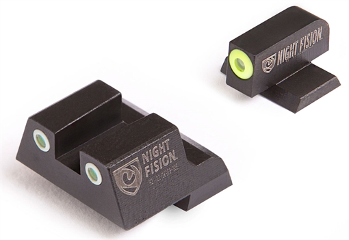 Picture of Night Fision Tritium Night Sights for Canik Green Tritium Yellow Outline Front Sight-Green Tritium White Ring Rear Sight TP9SF/TP9SF Elite CNK027003YGW
