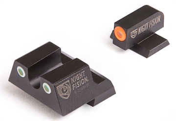 Picture of Night Fision Tritium Night Sights for Canik Green Tritium Orange Outline Front Sight-Green Tritium White Ring Rear Sight TP9SF/TP9SF Elite CNK027007OGW