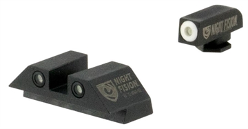 Picture of Night Fision Tritium Night Sights For Glock Green Tritium White Outline Front Sight- Green Tritium White Outline Rear Sight Glock 17/17L/19/22 GLK001003WGW