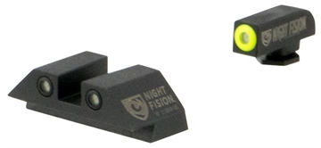 Picture of Night Fision Tritium Night Sights For Glock Green Tritium Yellow Outline Front Sight- Green Tritium Black Outline Rear Sight Glock 17/17L/19/22 GLK001003YGZ