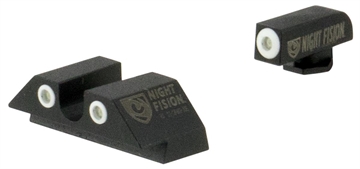 Picture of Night Fision Tritium Night Sights For Glock Green Tritium White Outline Front Sight- Green Tritium White Outline Rear Sight Glock 17/17L/19/22 GLK001007WGW