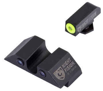 Picture of Night Fision Tritium Night Sights For Glock Green Tritium Yellow Outline Front Sight- Green Tritium Black Outline Rear Sight Glock 17/17L/19/22 GLK001007YGZ