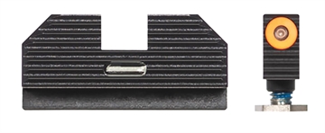 Picture of Night Fision Official Costa Ludus Night Sights Green Tritium Orange Outline Front Sight-Green Tritium Bar Rear Sight Glock 17/17L/17MOS/19 GLK001010OGXG