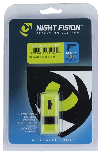 Picture of Night Fision Tritium Night Sights For Glock Green Tritium Orange Outline Front Sight Black Rear Sight Glock 20/21/29/30/36/40/41 GLK002014OGZ
