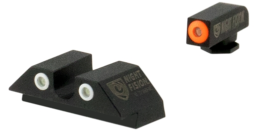 Picture of Night Fision Tritium Night Sights For Glock Green Tritium Orange Outline Front Sight- Green Tritium White Outline Rear Sight Glock 42/43/43X GLK003007OGZ