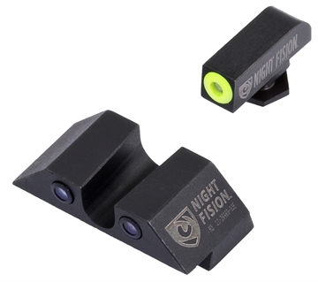 Picture of Night Fision Tritium Night Sights For Glock Green Tritium Yellow Outline Front Sight- Green Tritium Black Outline Rear Sight Glock 42/43/43X GLK003007YGZ