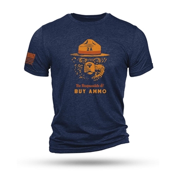Picture of Nine Line 2A Bear Navy Triblend T-Shirt M 2ABEAR-TSTRI-NAVY-M