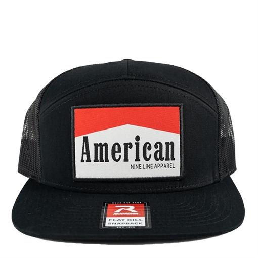 Picture of Nine Line American 7-Panel Richardson Trucker Hat Black AMERICAN-HAT-168-BLACK 190741353227