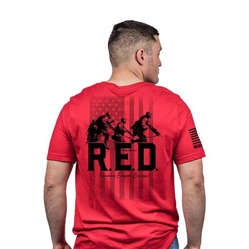 Picture of Nine Line Remember Everyone Deployed Short Sleeve Shirt Red L PCRED-TS-RED-L