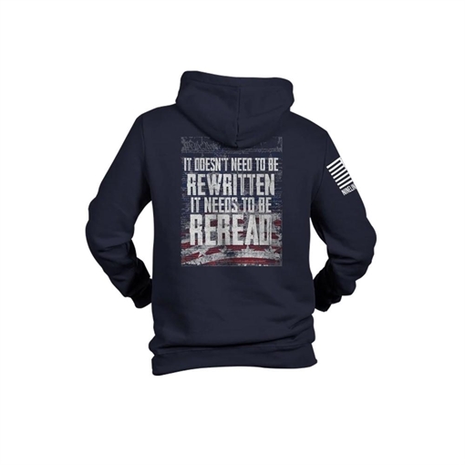Picture of Nine Line Reread Not Rewritten Hoodie Navy 2XL REREAD-H-NAVY-2XL