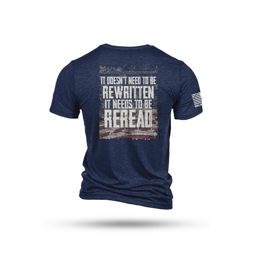 Picture of Nine Line Reread Not Rewritten T-Shirt Navy L REREAD-TS-NAVY-L
