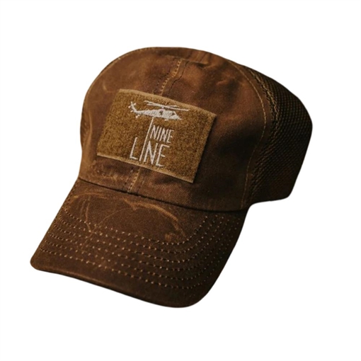 Picture of Nine Line Tan American Made Mesh Back Hat with Dropline EMB17-AMMBHAT-WAXTAN-PATCH 190741331867