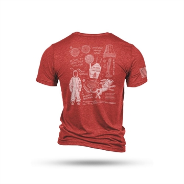 Picture of Nine Line Xmas Story Triblend Short Sleeve Shirt Red M CSTRYSCHEM-TSTRI-REDTRIBLEND-M