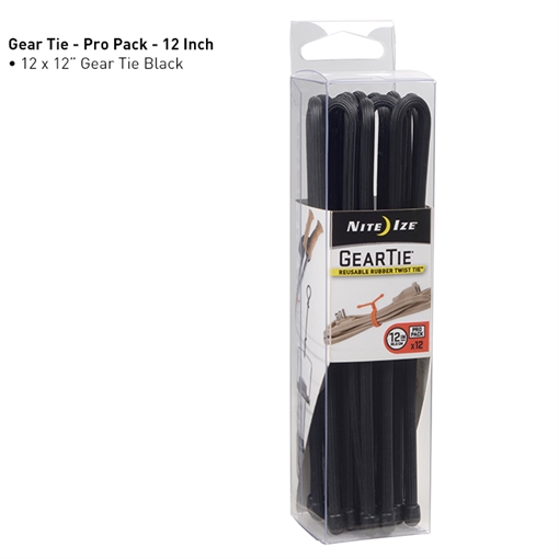 Picture of Nite-Ize Gear Tie ProPack 12 - 12 Pack - Black GTPP12-01-R8