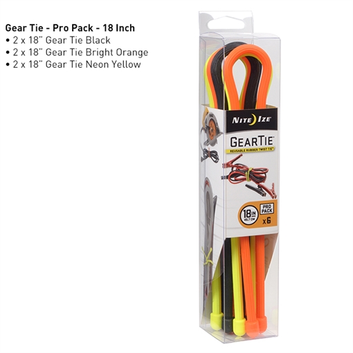Picture of Nite-Ize Gear Tie ProPack 18 - 6 Pack - Assorted Colors GTPP18-A1-R8