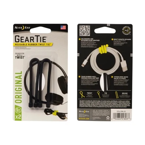 Picture of Nite-Ize Gear Tie Reusable Rubber Twist Tie GT6-2PK-01